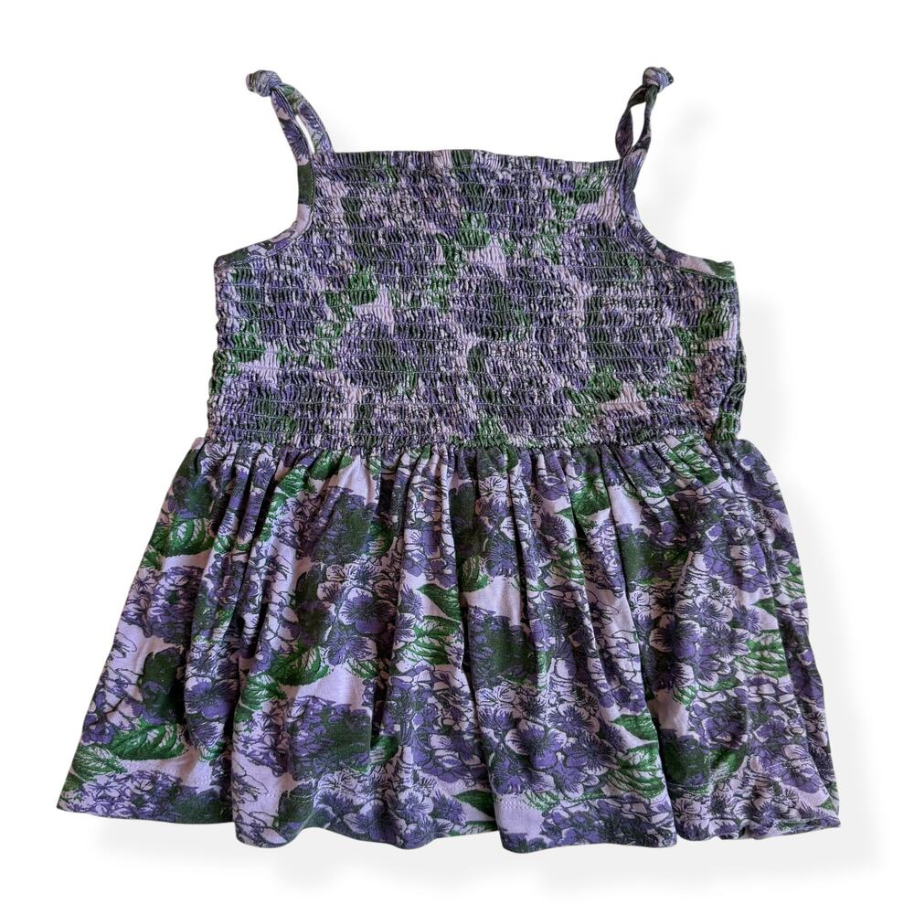 Kate Quinn Purple Hydrangea Spaghetti Strap Smocked Top Girls 5